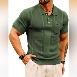 NWT- GRACE KARIN Mens Breathable Polo Shirts Short Sleeve Lightweight